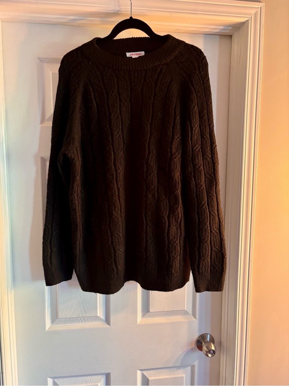 Joe Fresh Black Cable Crewneck Sweater